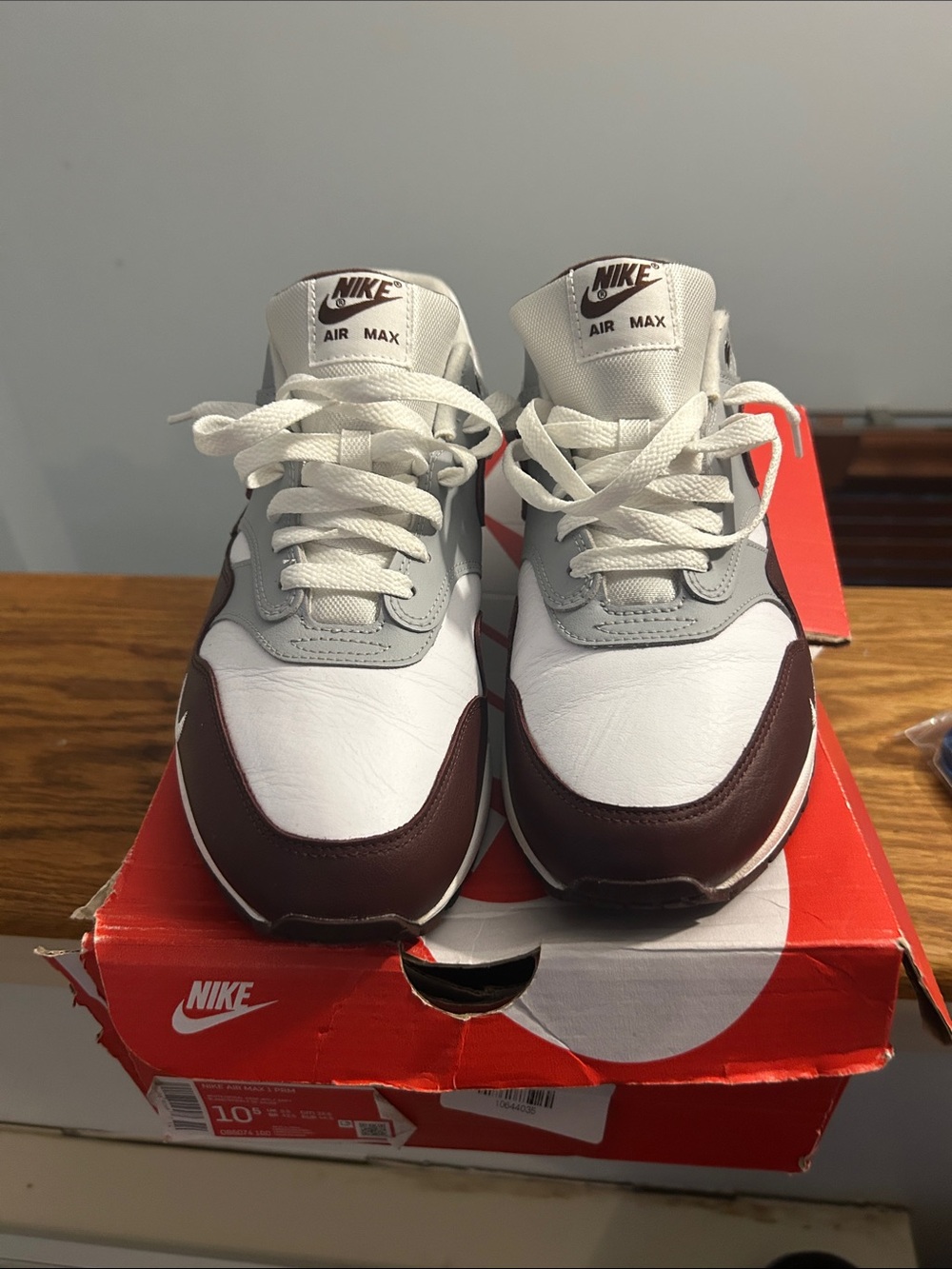 Nike Air Max Sneakers in White and Burgundy